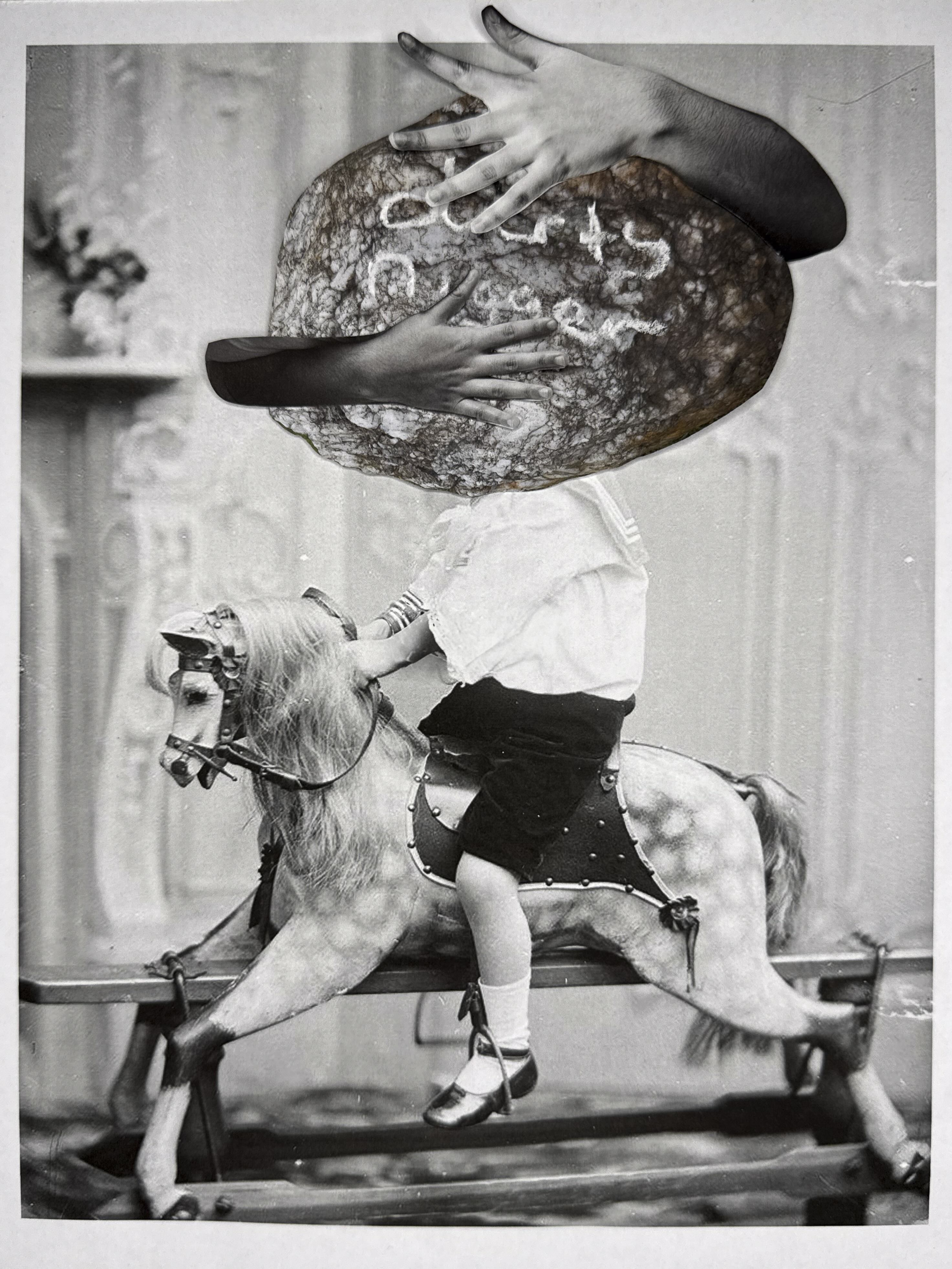GWW studio - master whitehead, in a sailor suit, on his rocking horse